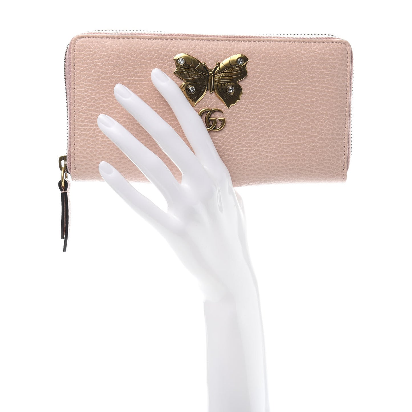 Calfskin Butterfly Farfalla Zip Around Wallet Perfect Pink