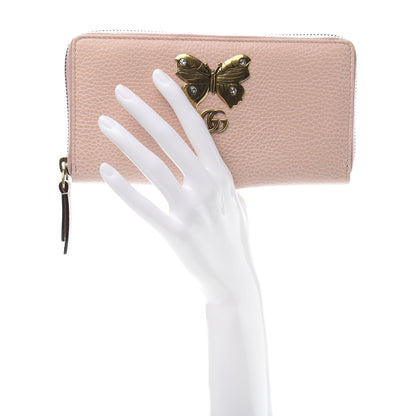 Gucci Calfskin Butterfly Farfalla Zip Around Wallet Perfect Pink 2 of 7
