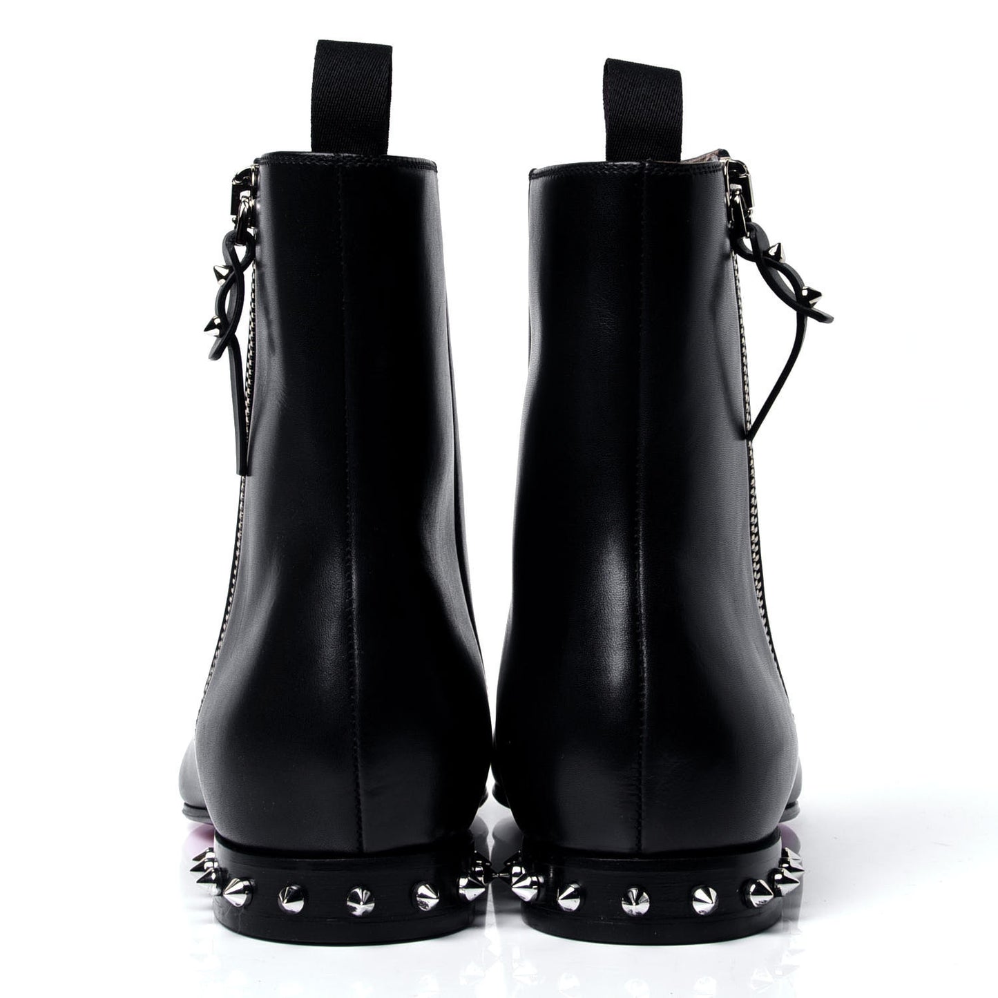 Calfskin Spikes Roadirik Flat Boots 43 Black