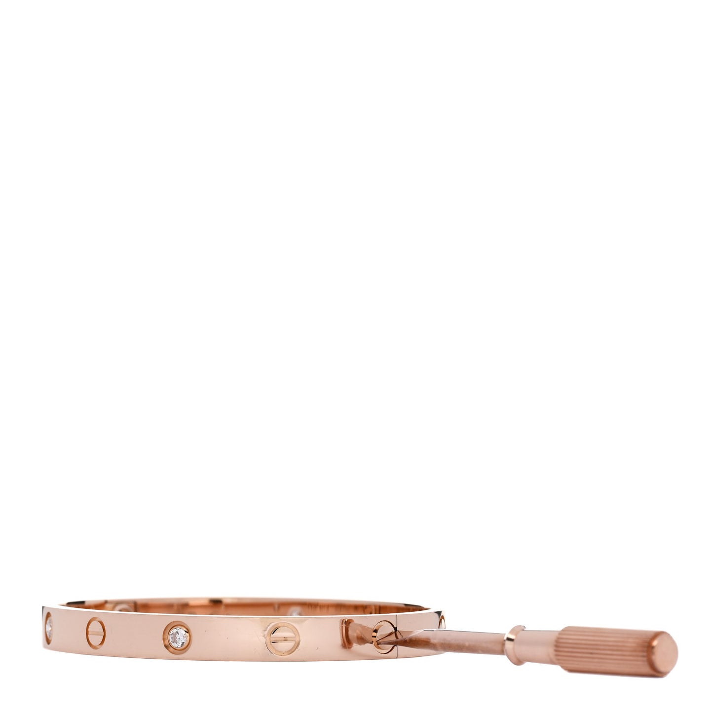 18K Pink Gold 4 Diamond LOVE Bracelet 17
