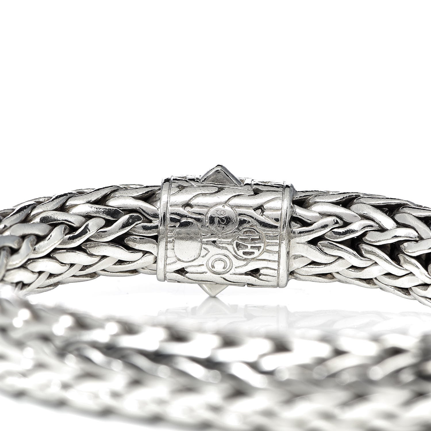 John Hardy Sterling Silver Diamond 11mm Classic Chain Bracelet 4 of 4