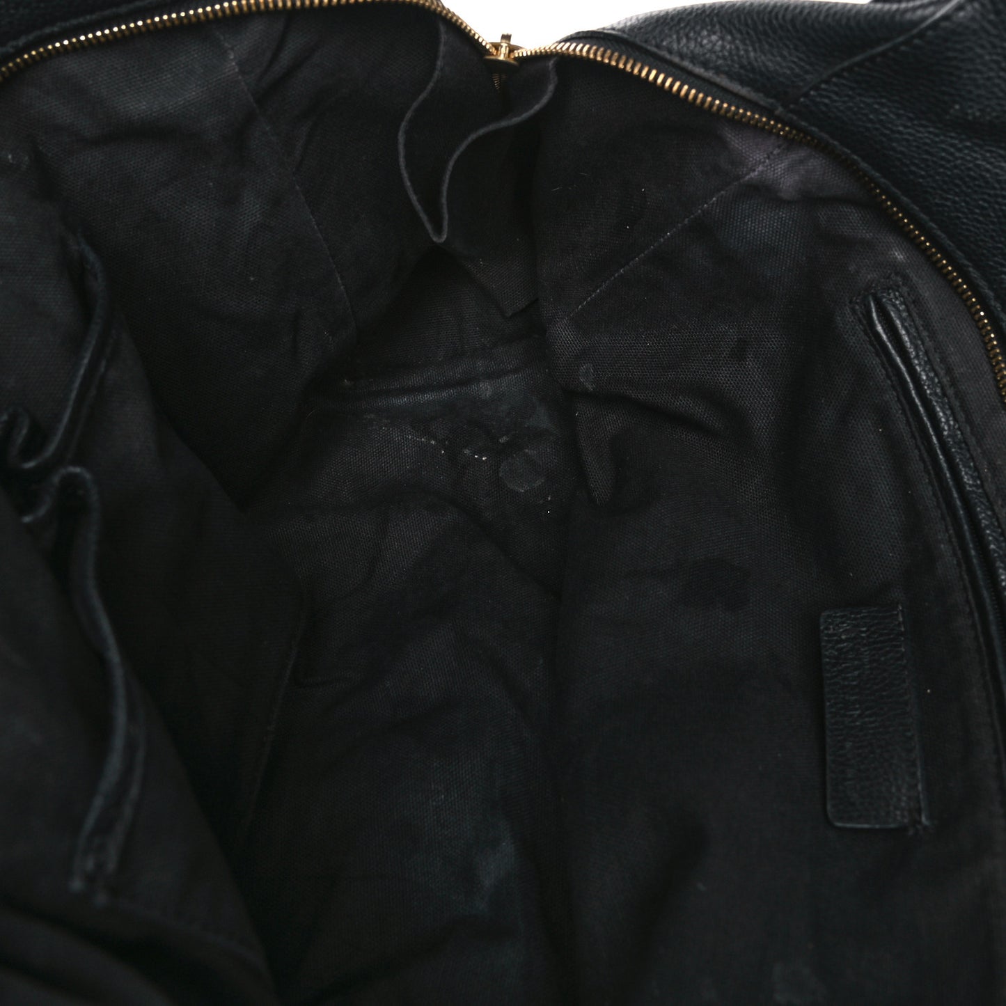 Pebbled Calfskin Large Skull Padlock Zip Around Tote Black
