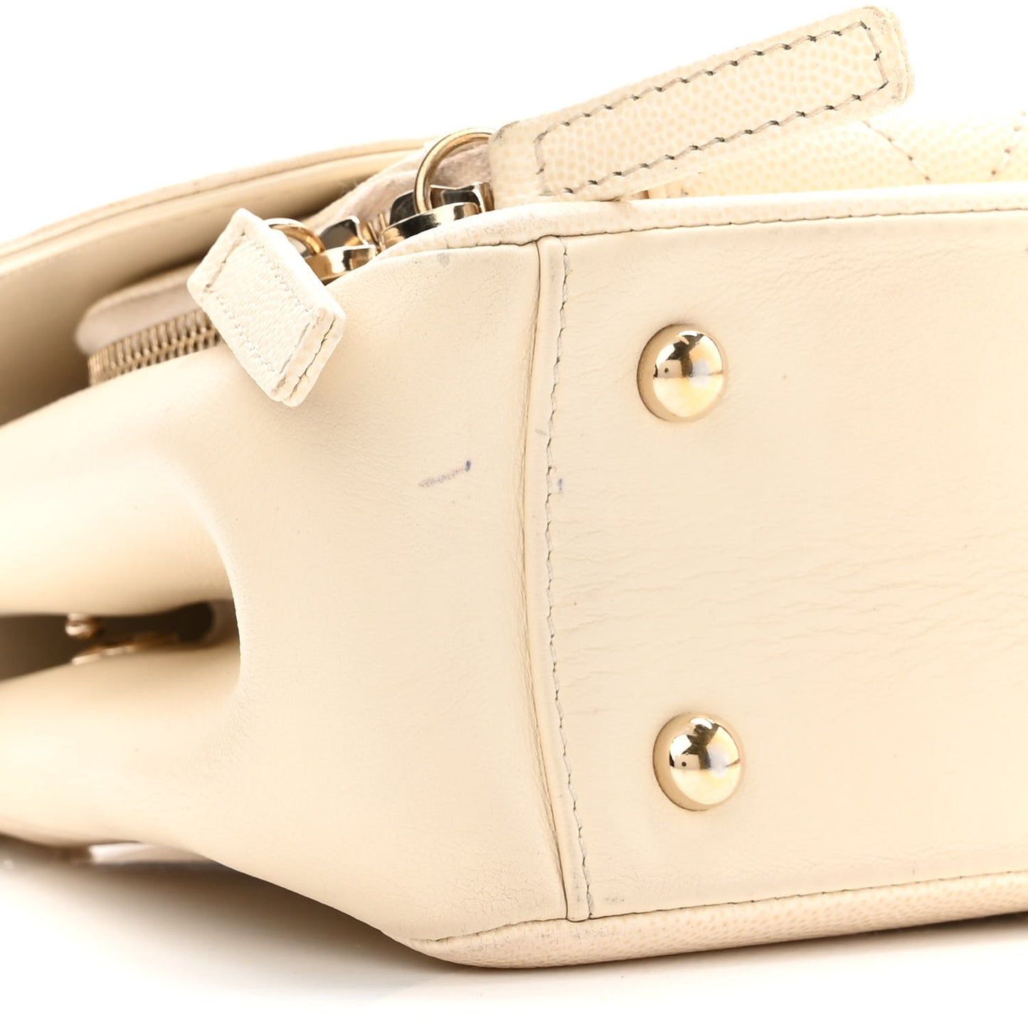 Caviar Quilted Small Business Affinity Flap White