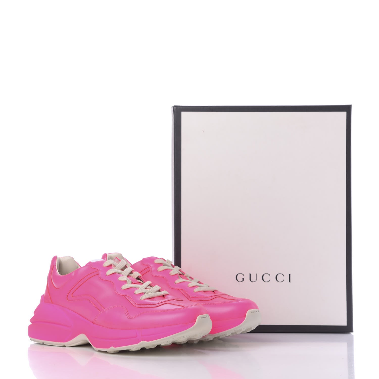 Gucci Calfskin Mens Rhyton Sneakers 11 Fluo Fuxia 10 of 10