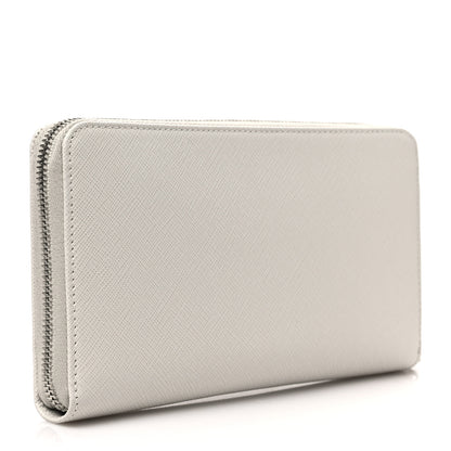 Prada Saffiano Metal Zip Around Wallet Talco 3 of 7