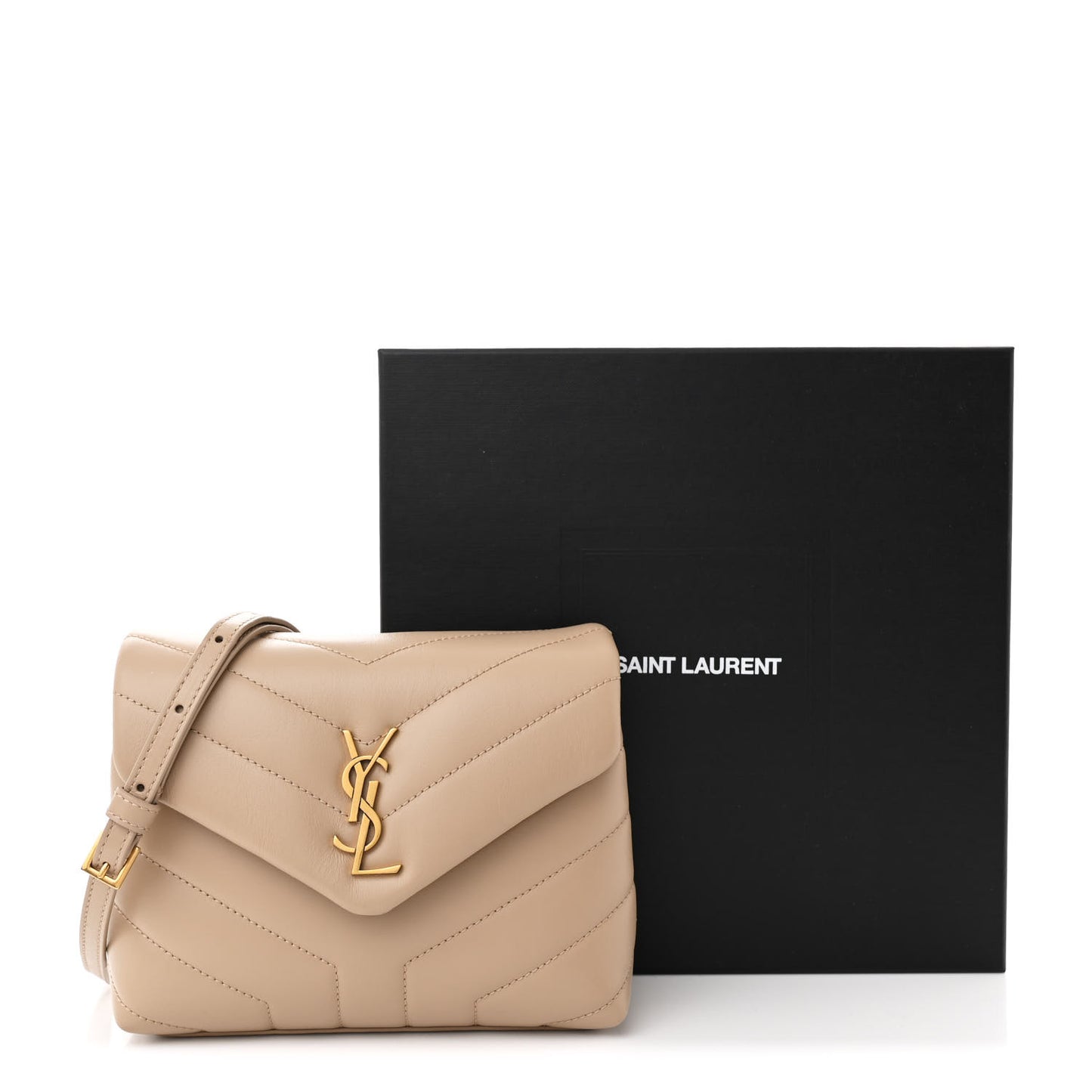 Calfskin Y Quilted Monogram Toy Loulou Crossbody Bag Dark Beige