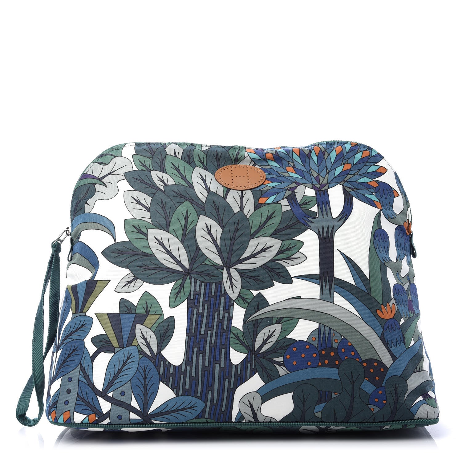 Hermes Silk Jardin D'Osier Bolide Case TGM Emerald Green 1 of 9