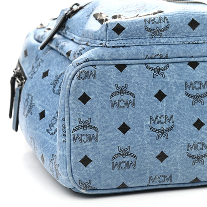 MCM Visetos Studded Small Stark M Backpack Blue 9 of 10