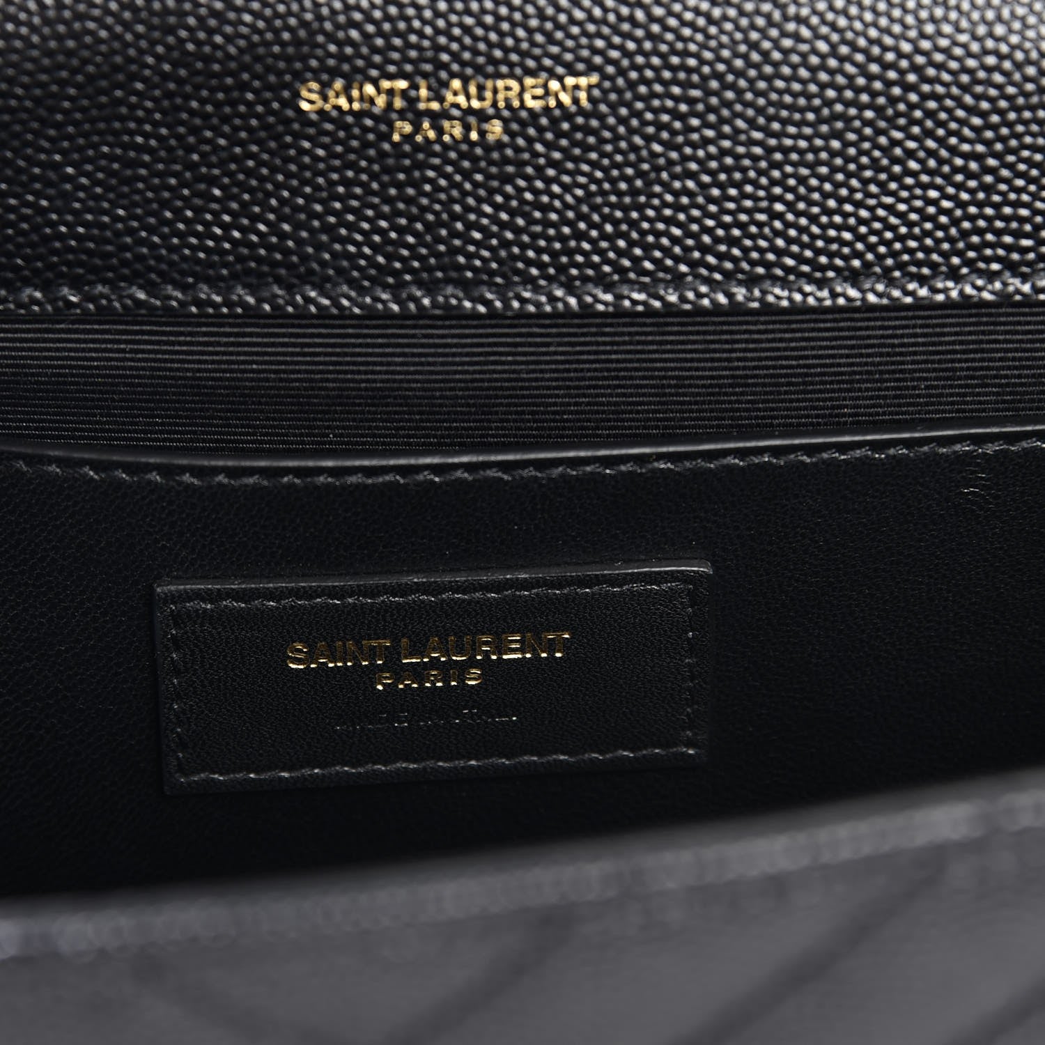 Saint Laurent Grain De Poudre Matelasse Chevron Medium Monogram Satchel Black 6 of 7