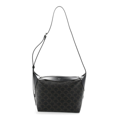 Celine Triomphe Canvas Calfskin Harry Crossbody Bag Black 1 of 12
