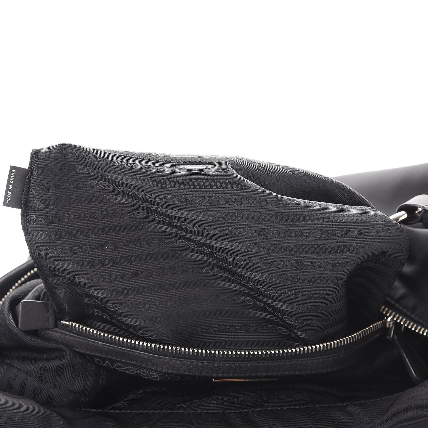 Tessuto Nylon Sacca Shoulder Bag Nero Black