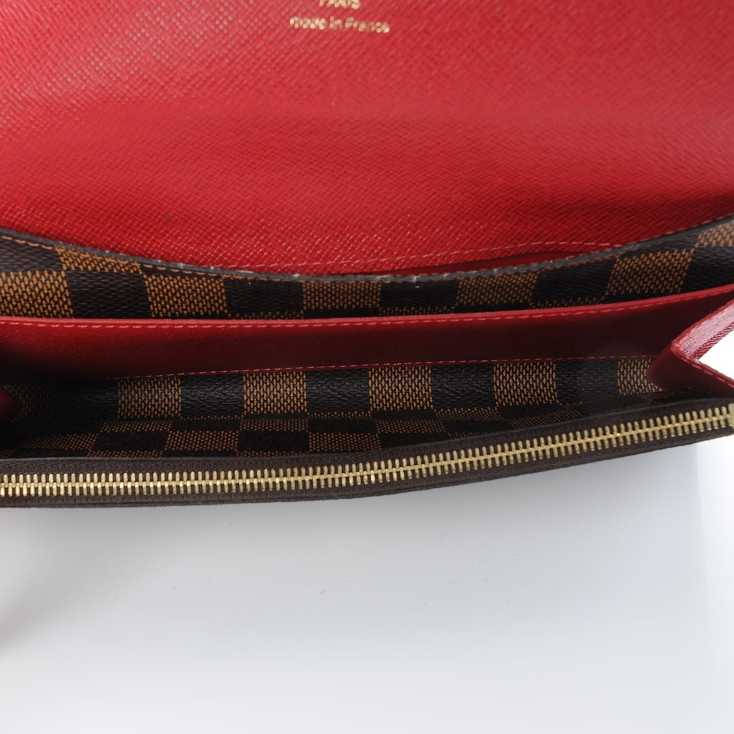 Damier Ebene Emilie Wallet Red