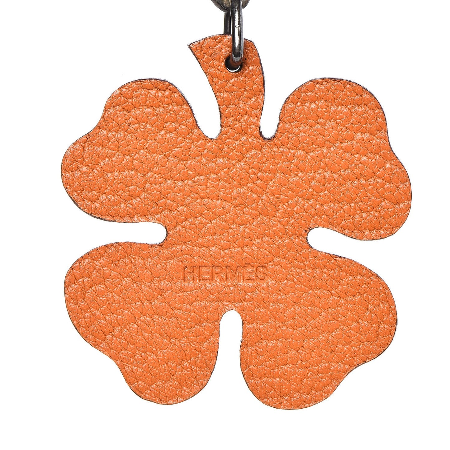 Chevre Mysore Lucky Clover Key Chain Bag Charm Vert Anis Orange