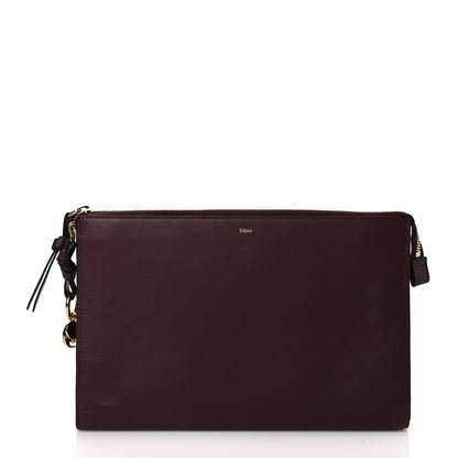 Chloe Calfskin Alphabet Flat Pouch Clutch Purple 1 of 9