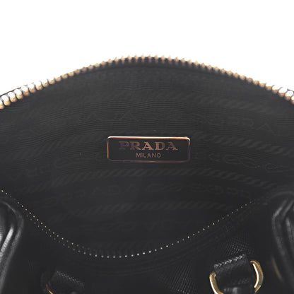 Prada Saffiano Vernice Lux Mini Convertible Bowler Black 7 of 11
