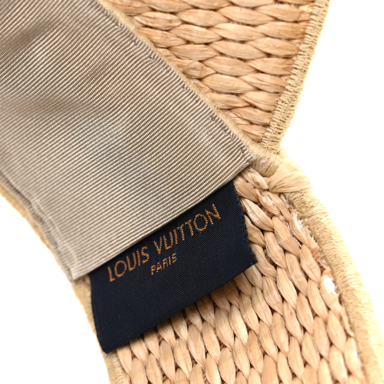 Louis Vuitton Calfskin Raffia Monogram Strawgram Visor Natural Blue 7 of 7