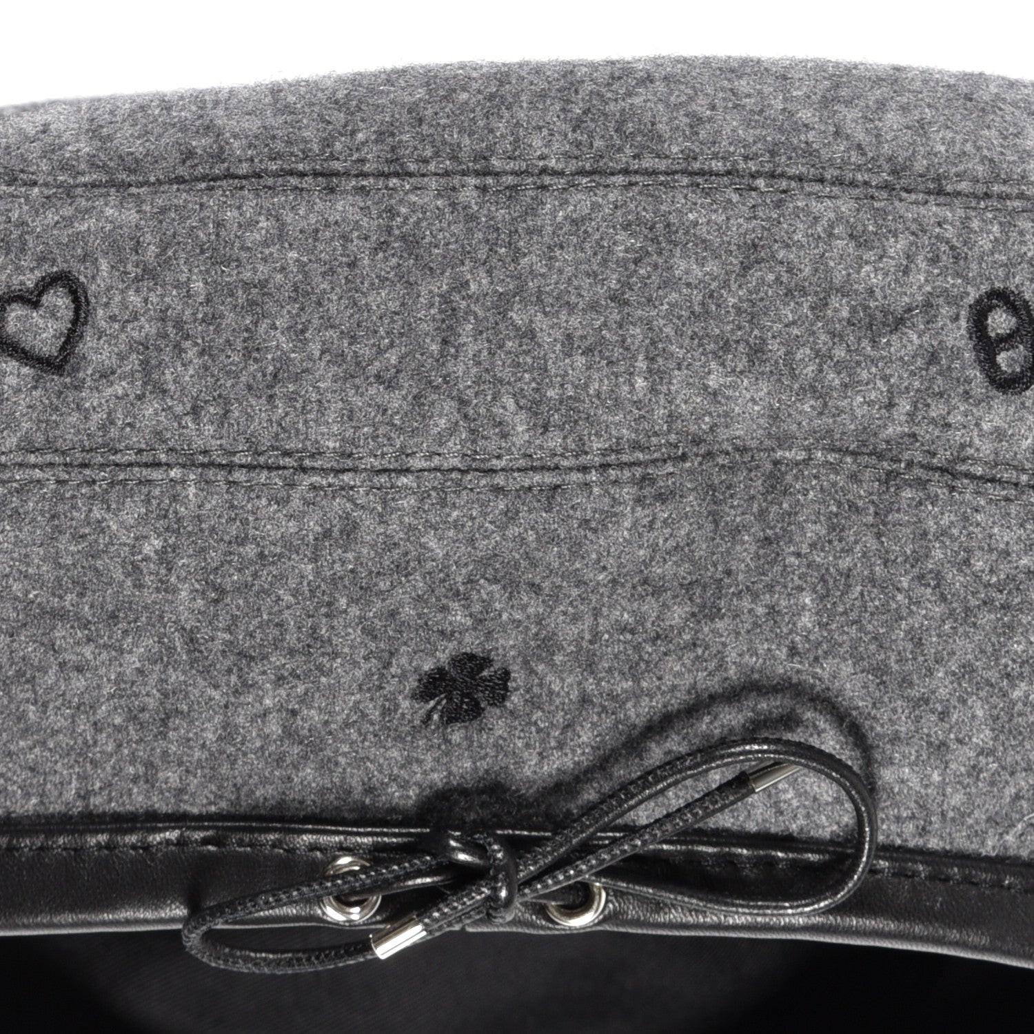 Hermes Cashmere Lambskin Saint-Honore Charms Beret 57 Charbon 6 of 7