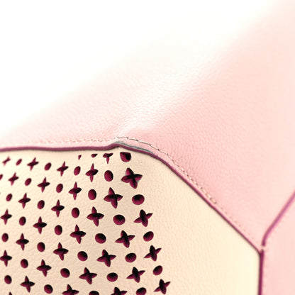 Louis Vuitton Calfskin Perforated Lockme Cabas Rose Poudre Creme 11 of 12