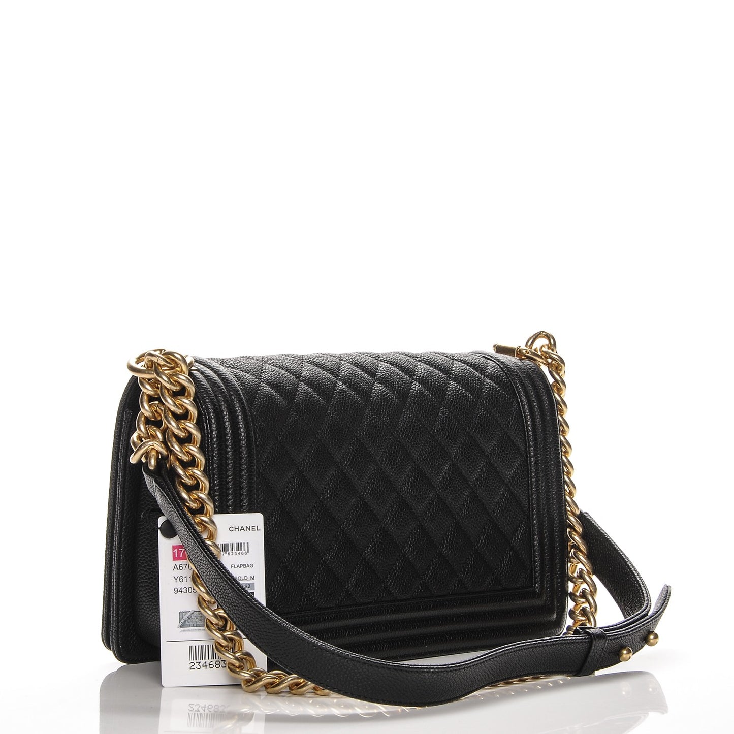 Caviar Quilted Medium Boy Flap Black