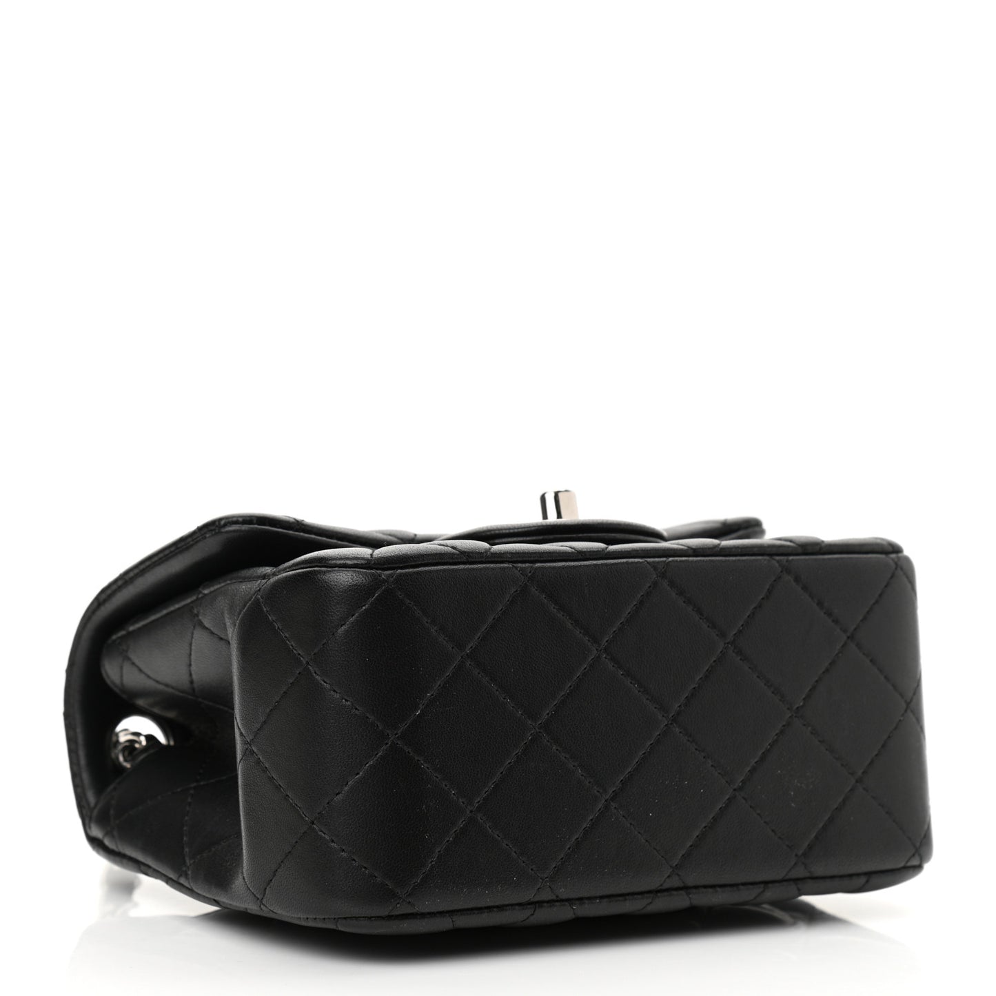 Lambskin Quilted Mini Square Flap Black