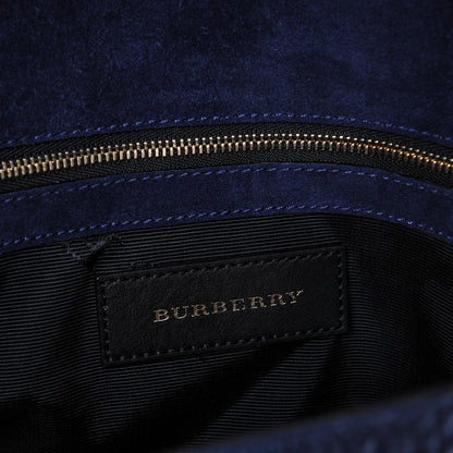Burberry Signature Grain Large Mildenhall Shoulder Bag Blue 8 of 10