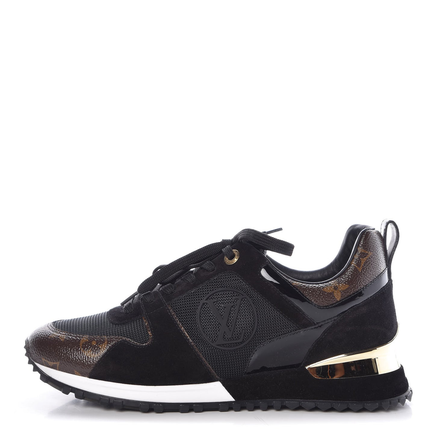 Suede Monogram Run Away Sneakers 38.5 Black