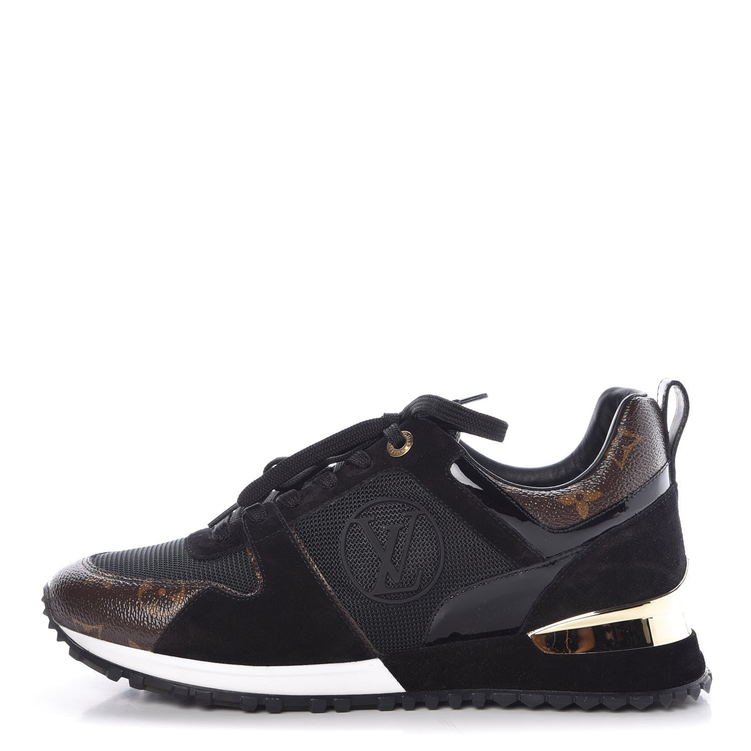 Louis Vuitton Suede Monogram Run Away Sneakers 38.5 Black 1 of 7