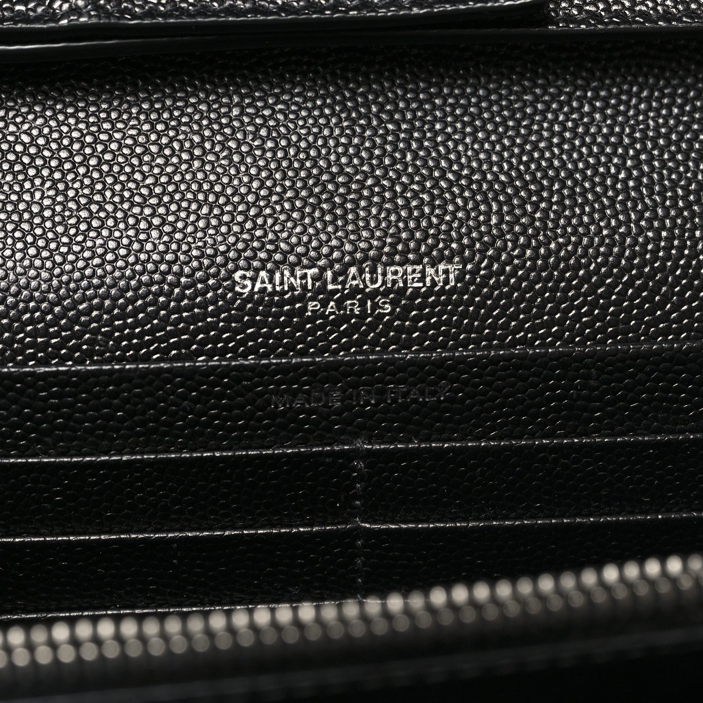 Grain De Poudre Matelasse Chevron Monogram Chain Wallet Black