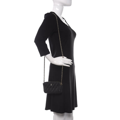 Chanel Lambskin Quilted Small Clutch With Chain Black 2 of 11