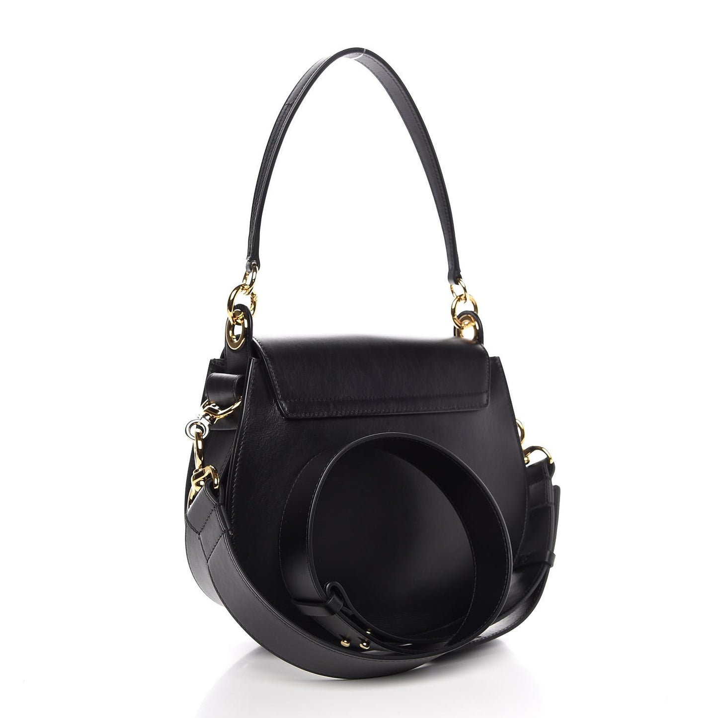 Calfskin Suede Large Tess Bag Black
