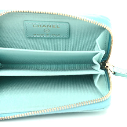 Chanel Caviar Quilted Zip Coin Purse Light Blue 5 of 7