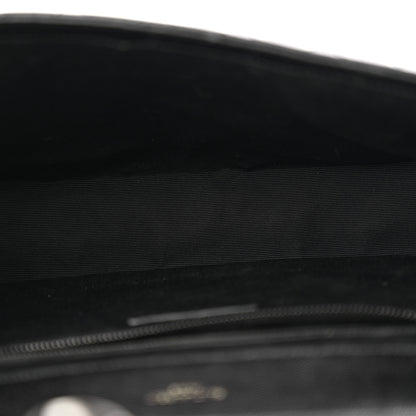 Saint Laurent Grain De Poudre Textured Mixed Matelasse Large Triquilt Monogram Monochrome Satchel Black 5 of 11
