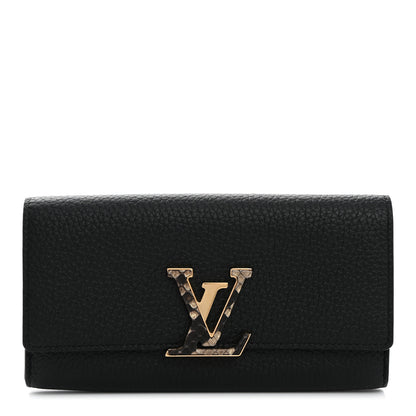 Louis Vuitton Taurillon Capucines Snakeskin Wallet Black 1 of 8