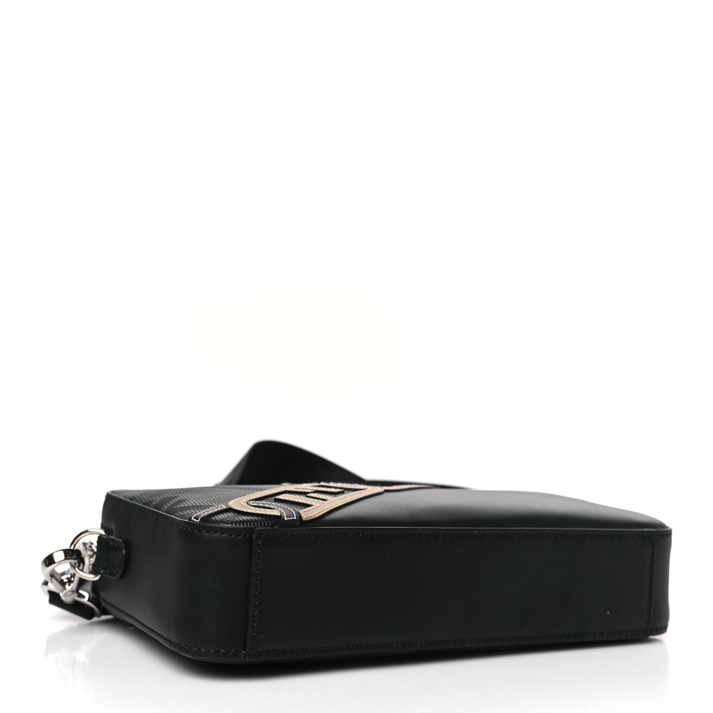 Vitello King FF Lines Embossed Lock Chain 1974 Diagonal Medium Camera Case Black