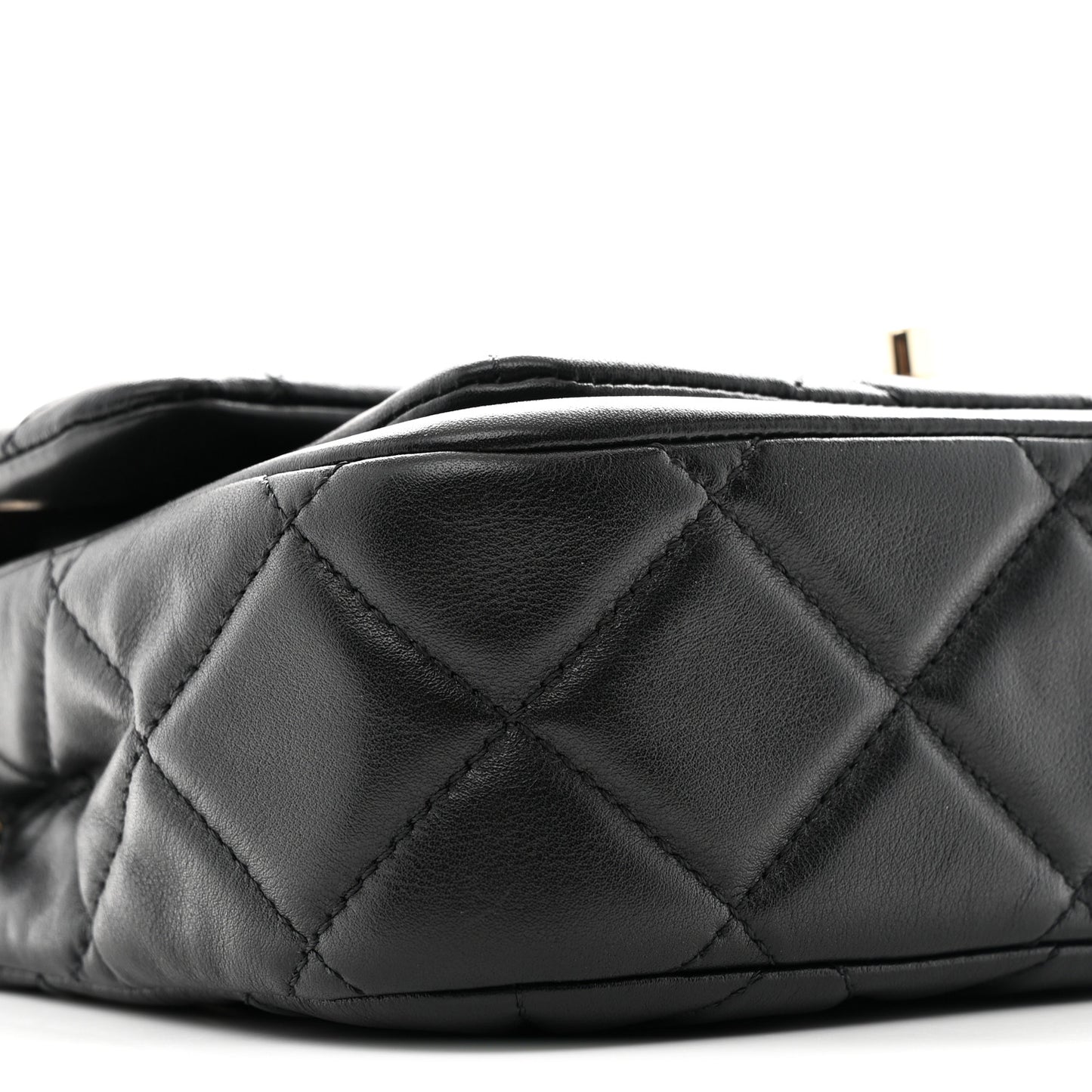 Calfskin Quilted Pocket Chic Flap Bag Black