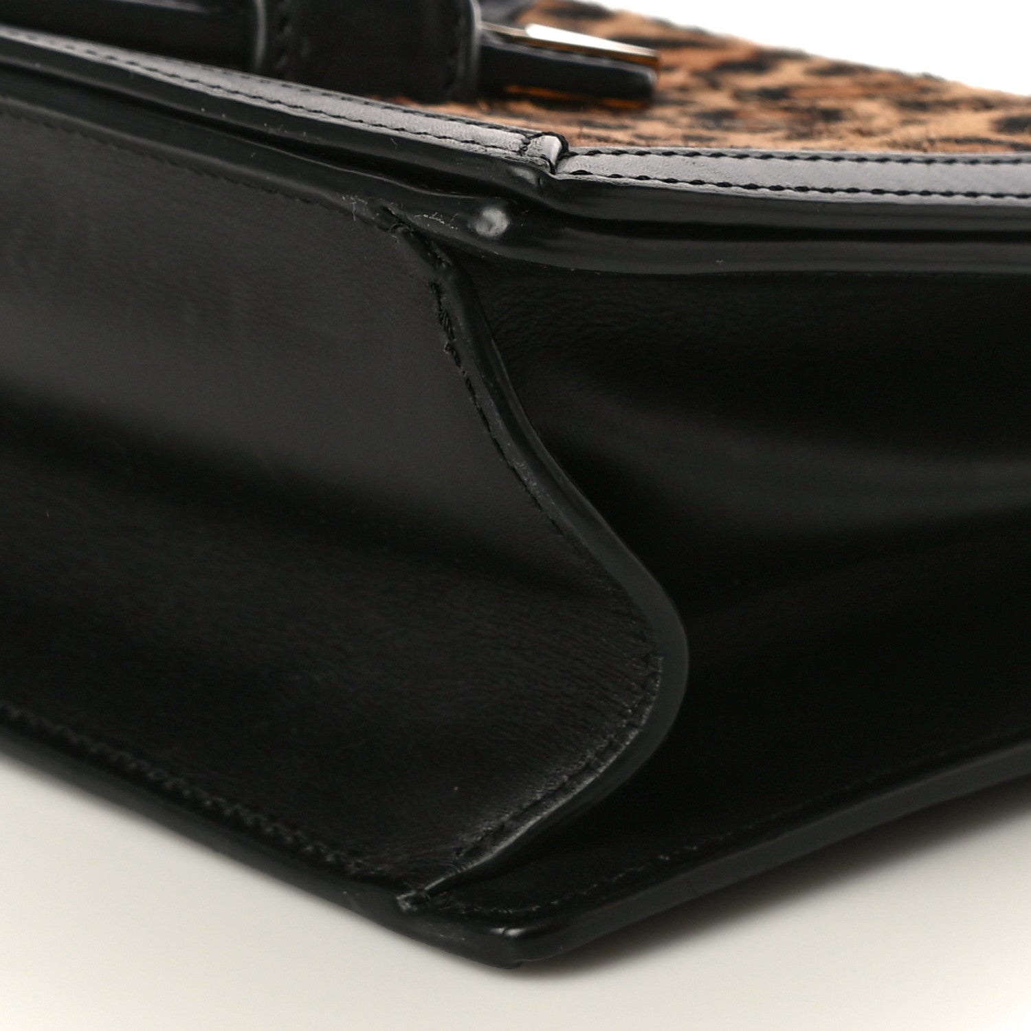 Loewe Calfskin Pony Hair Leopard Print Medium Barcelona Shoulder Bag Black 11 of 11