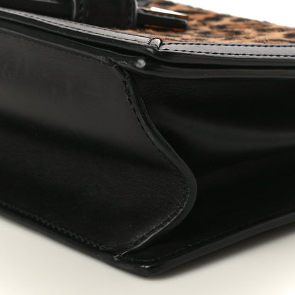 Loewe Calfskin Pony Hair Leopard Print Medium Barcelona Shoulder Bag Black 11 of 11