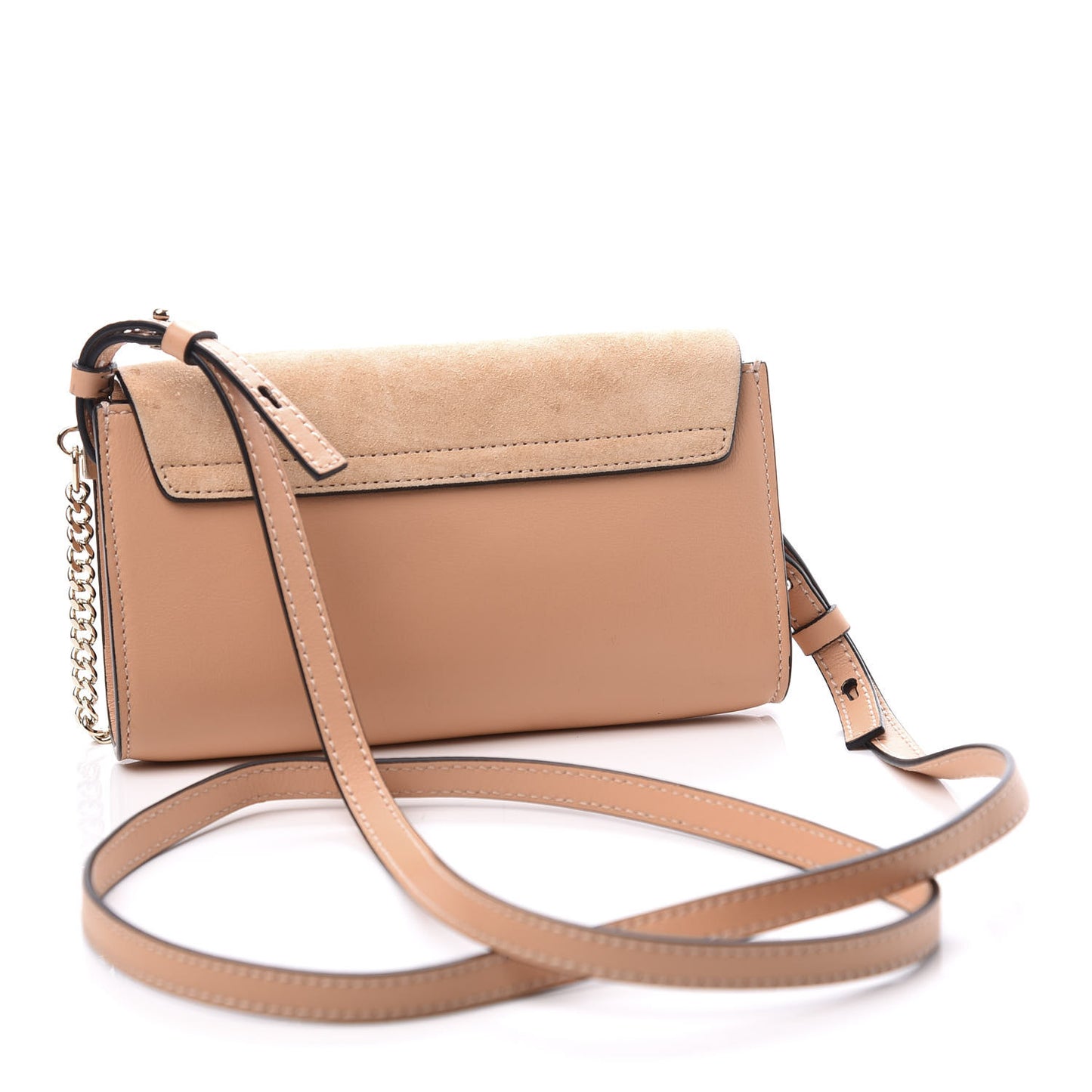 Suede Calfskin Mini Faye Shoulder Bag Milky Orange