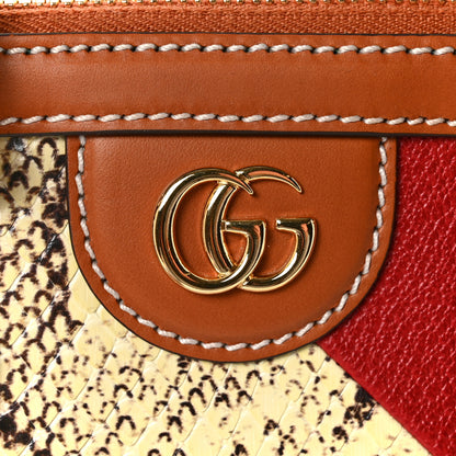 Gucci X DANS LE VERT Calfskin Snakeskin Medium Top Handle Dome Bag Brown Multicolor 12 of 13