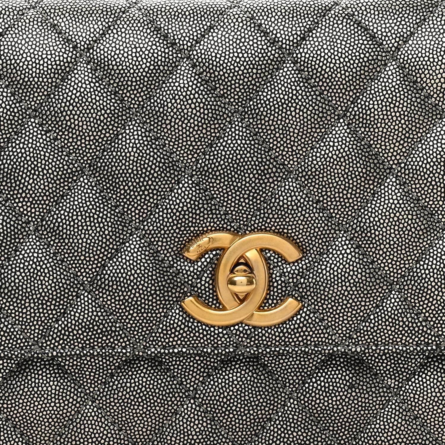 Chanel Metallic Caviar Quilted Small Coco Handle Flap Silver 8 of 10