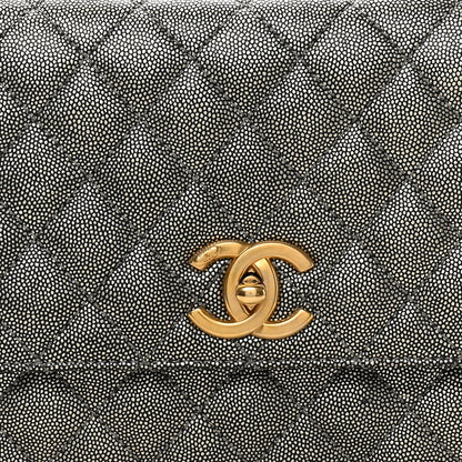 Chanel Metallic Caviar Quilted Small Coco Handle Flap Silver 8 of 10