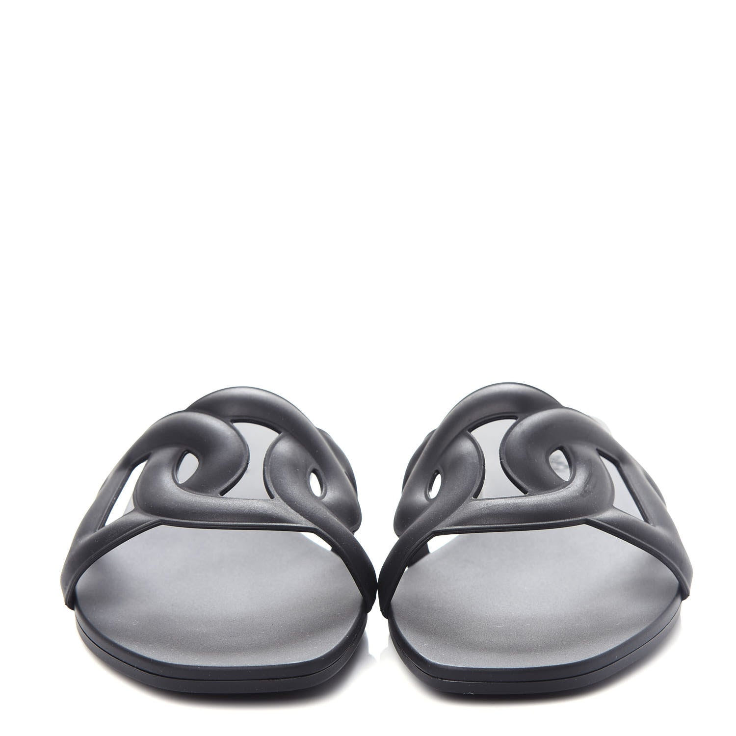 Hermes Rubber Aloha Sandals 37 Black 2 of 11