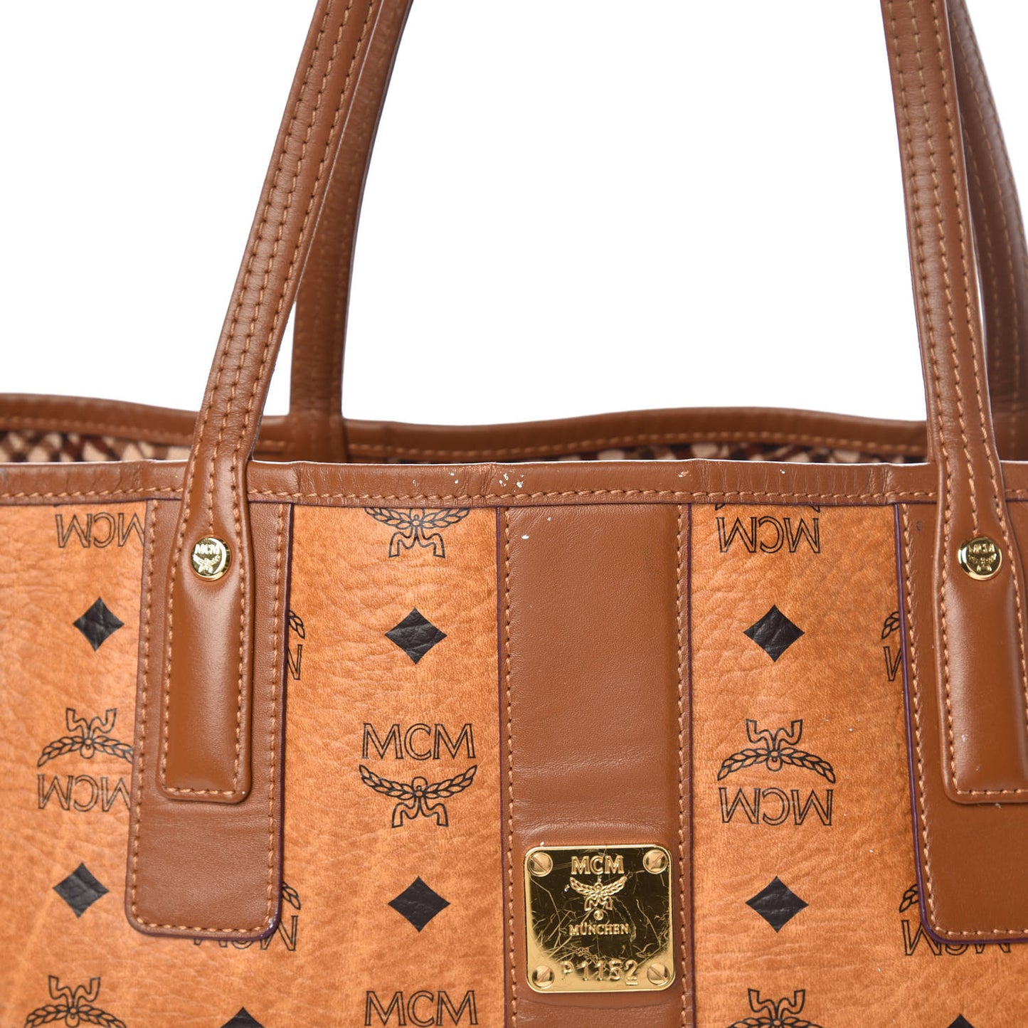 Visetos Medium Liz Reversible Shopper Tote Cognac