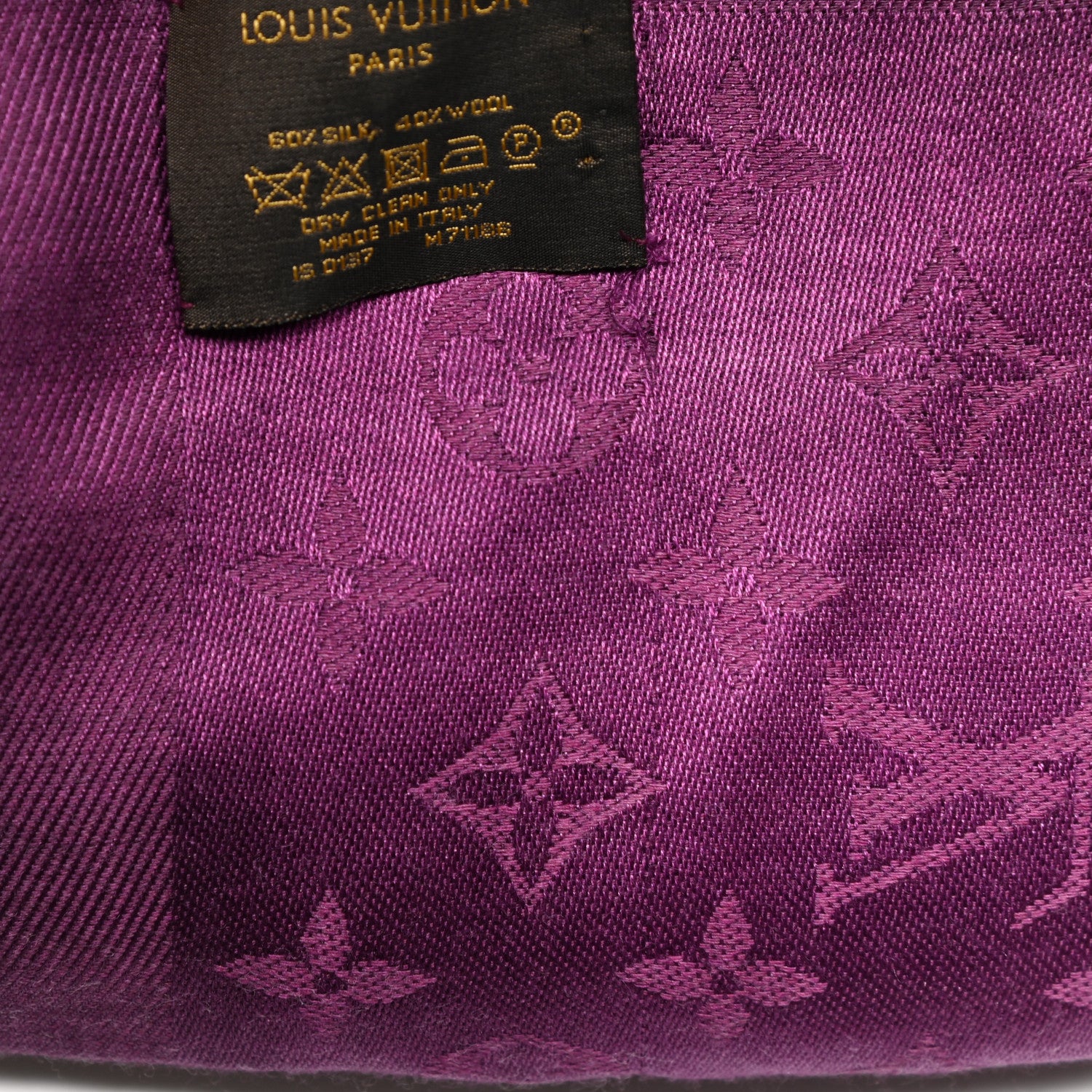 Louis Vuitton Silk Blurrygram Shawl Purple Pink 7 of 7