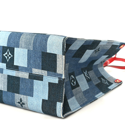 Louis Vuitton Denim Damier Monogram Onthego Blue Rouge 11 of 11