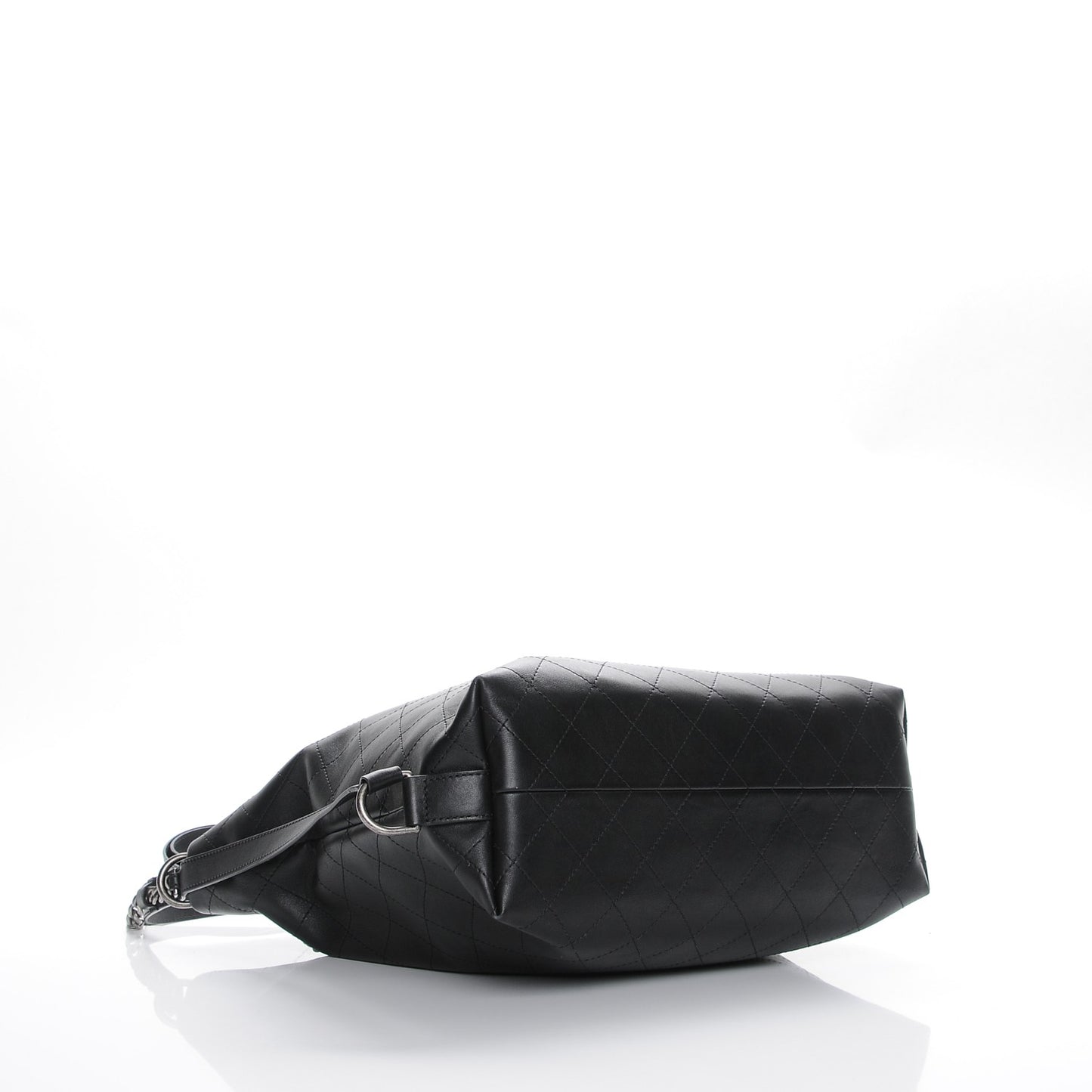 Calfskin Stitched Large Hobo Black