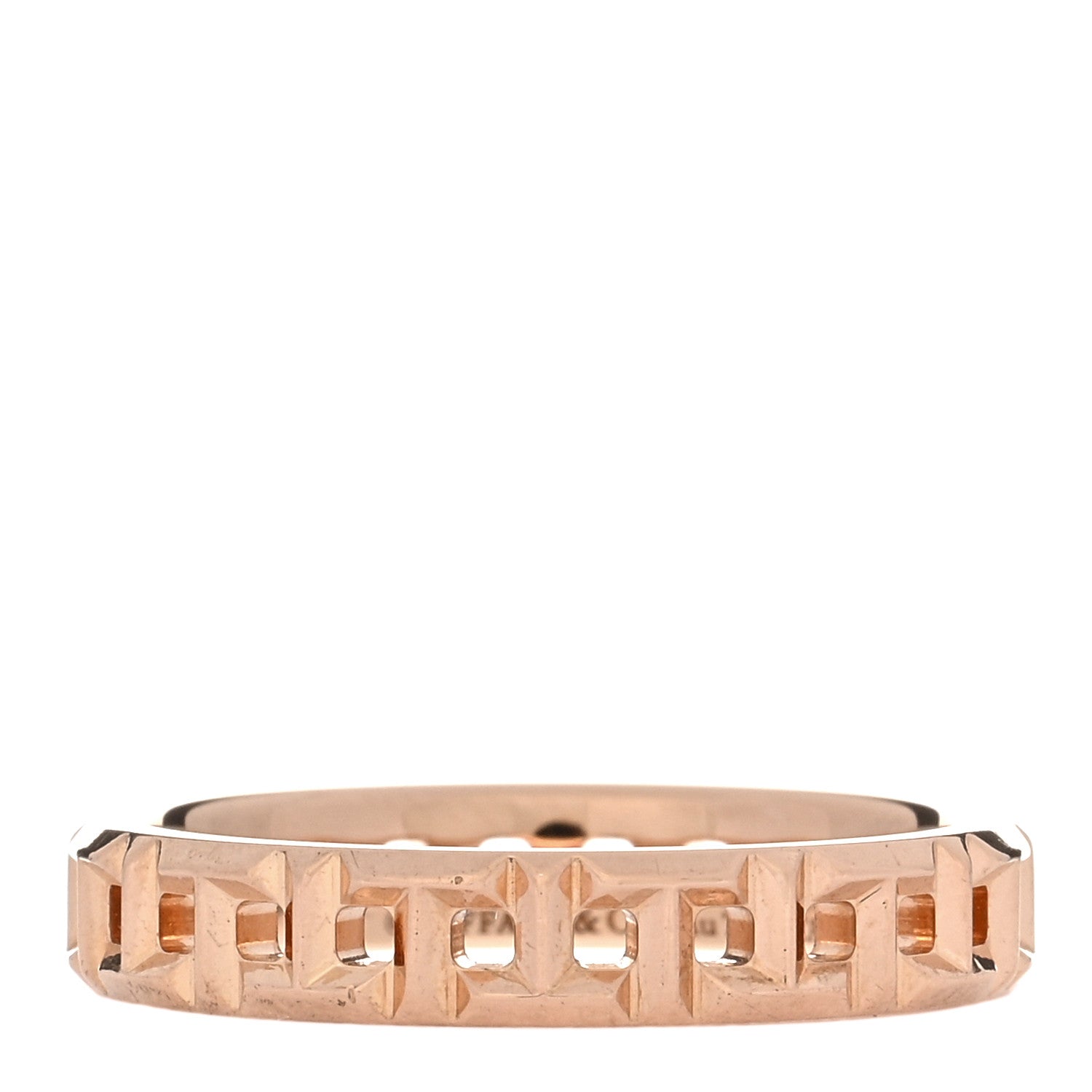Tiffany 18K Rose Gold T True Narrow Ring 50 5.5 1 of 5