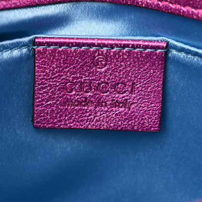 Gucci Metallic Calfskin Matelasse Mini GG Marmont Shoulder Bag Fuchsia 6 of 10