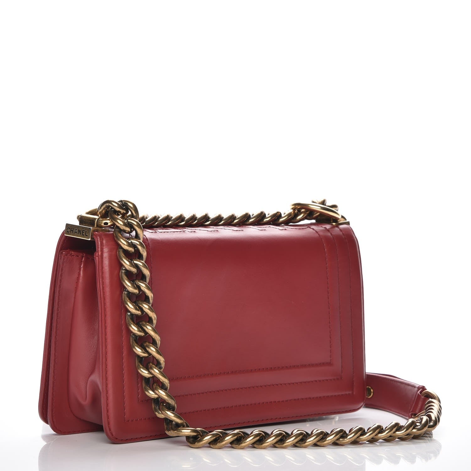 Chanel Glazed Calfskin Small Boy Flap Red 3 of 8