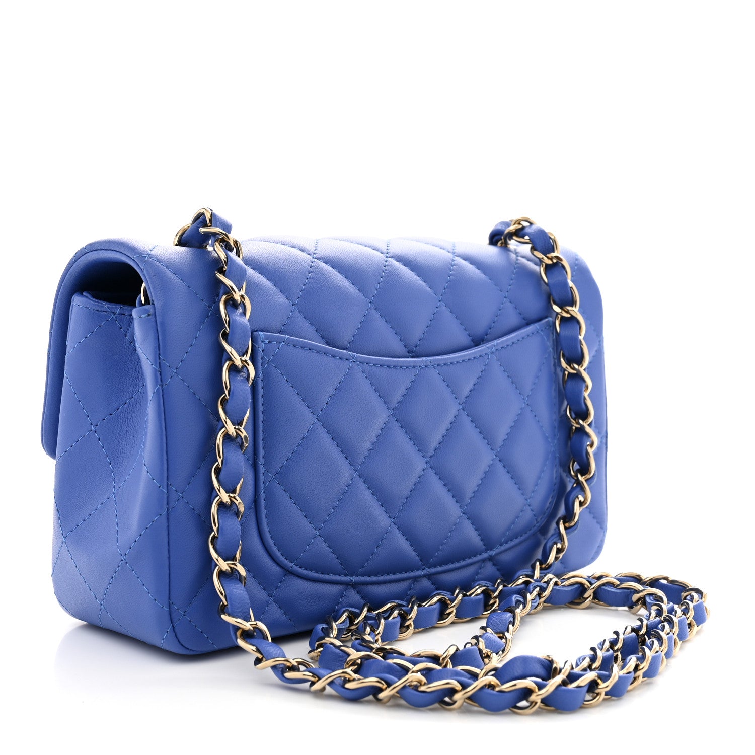 Chanel Lambskin Quilted Mini Hollywood Charms Rectangular Flap Blue 3 of 12